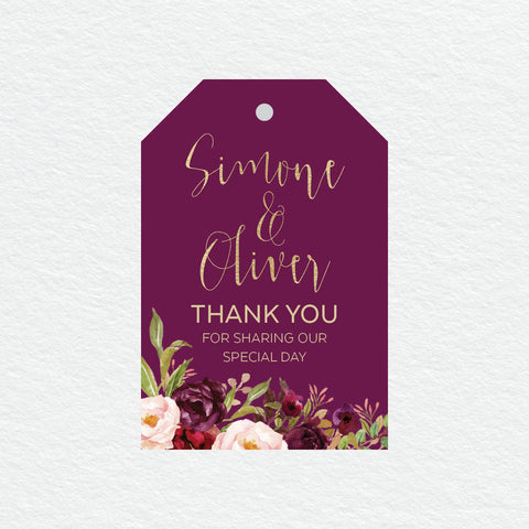 Floral Marsala Thankyou Cards