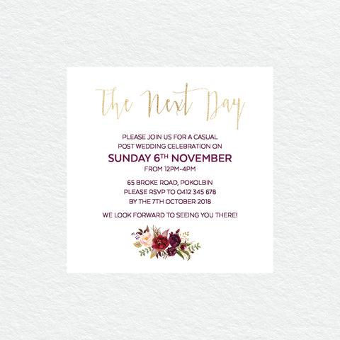 Floral Marsala Thankyou Cards