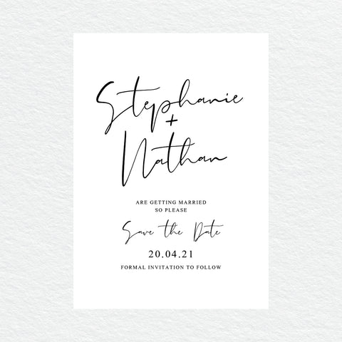 Modern Marble Save the Date Card