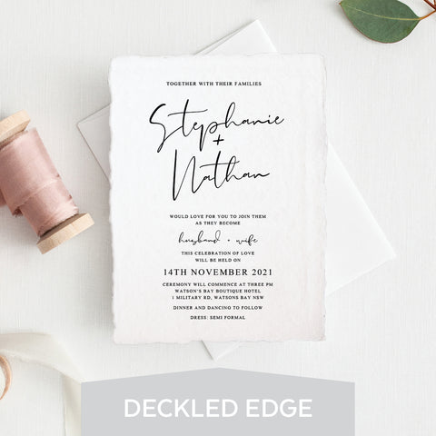 Sweet Type Deckled Edge Invitation