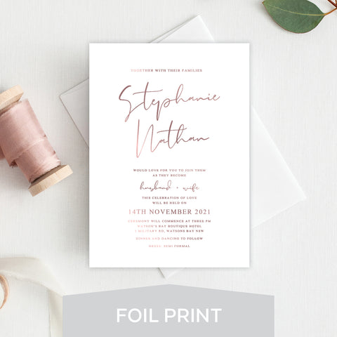 Woodland Whimsy White Ink Invitation