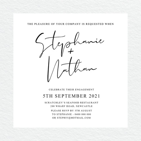 Deep Blue Rectangle Invitation