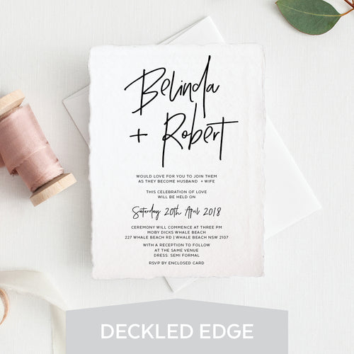 Fresh Type Deckled Edge Invitation