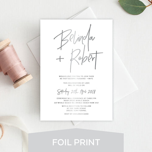 Fresh Type Foil Invitation