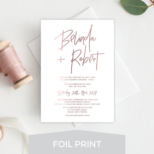 Fresh Type Foil Invitation