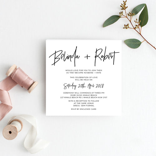 Fresh Type Square Invitation