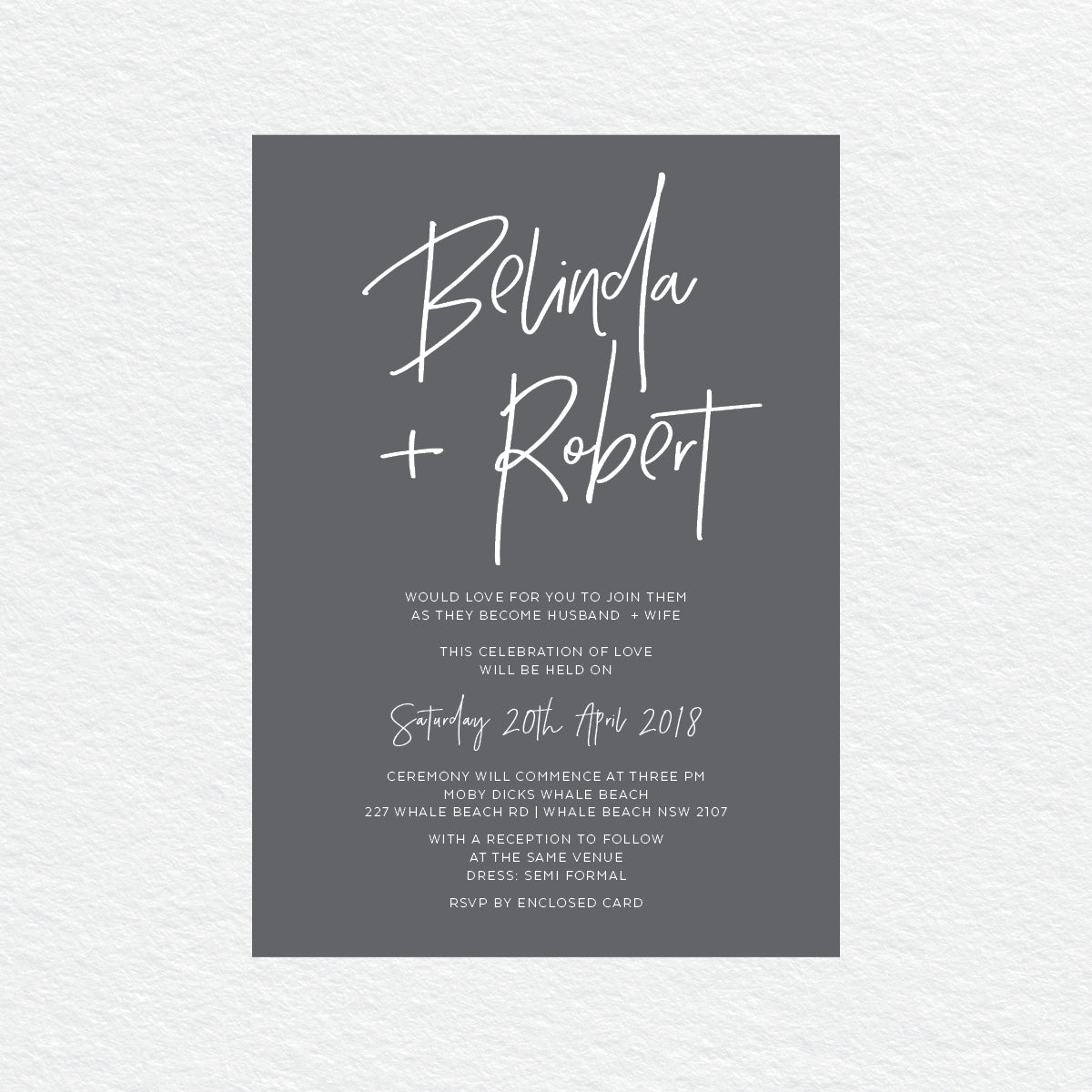Fresh Type White Ink Invitation