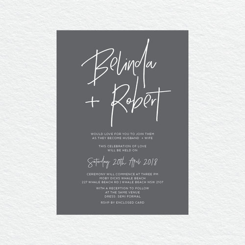 Fresh Type White Ink Invitation