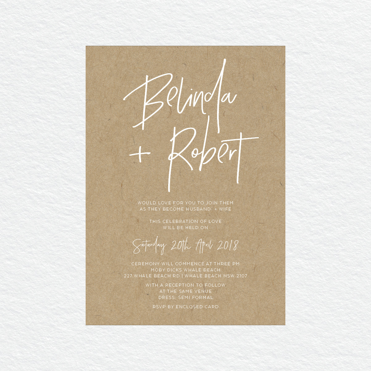 Fresh Type White Ink Invitation