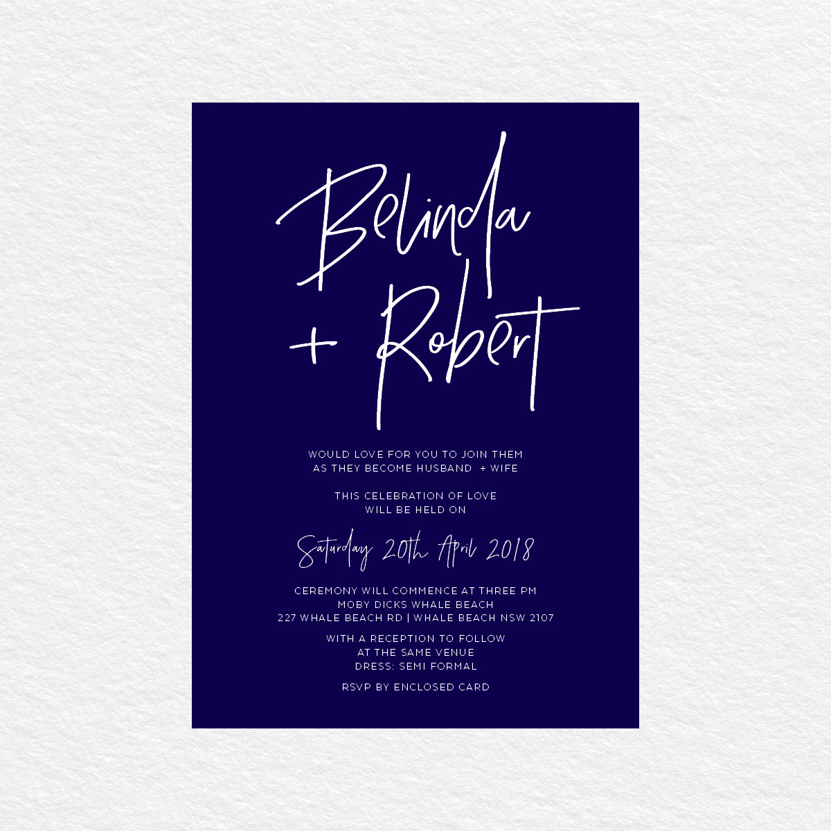 Fresh Type White Ink Invitation