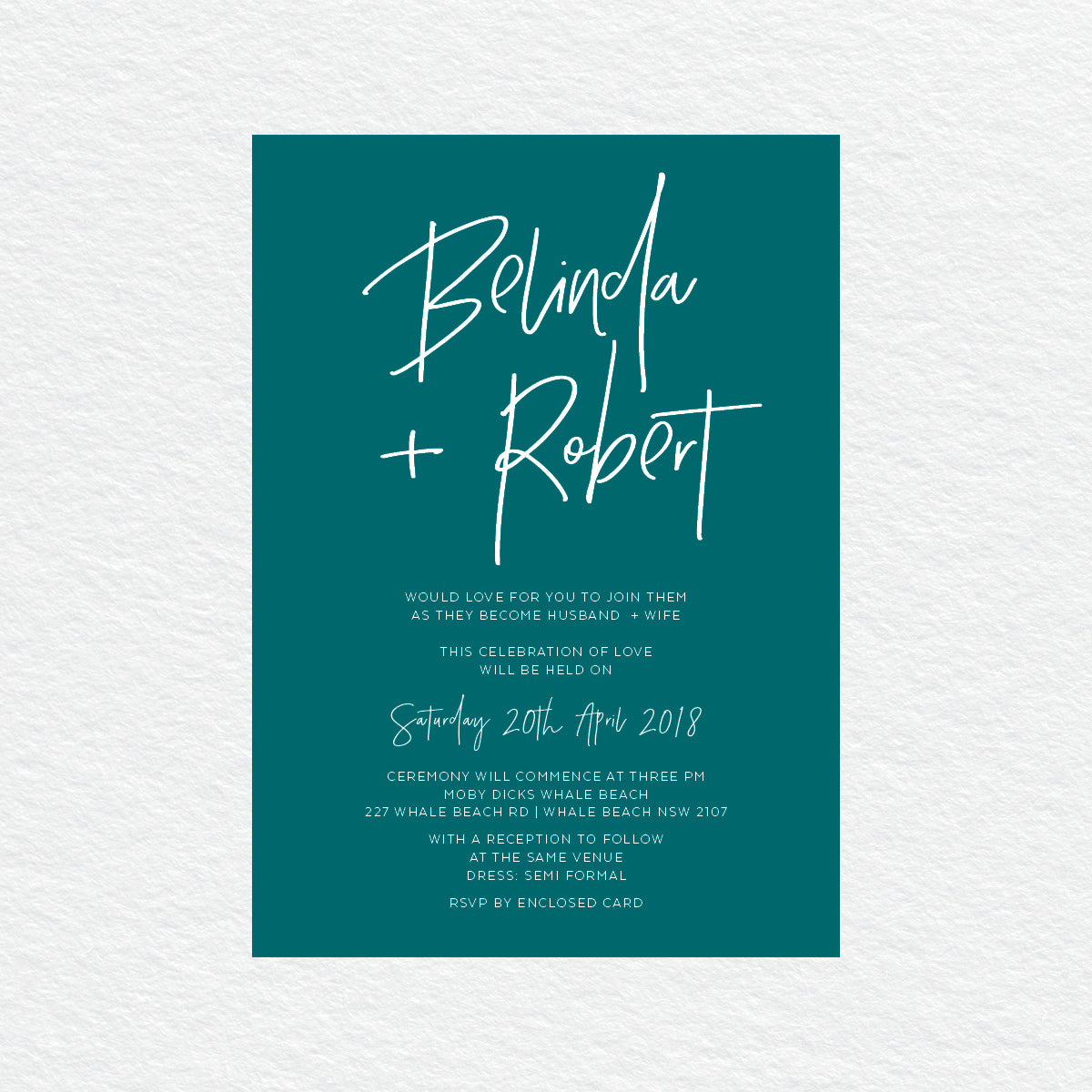 Fresh Type White Ink Invitation