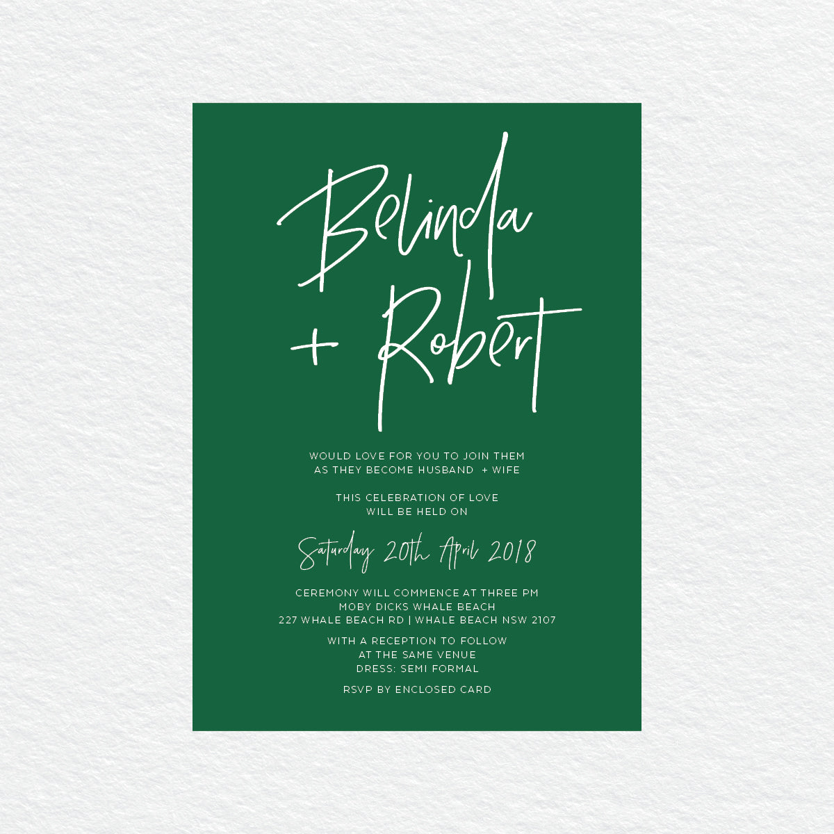 Fresh Type White Ink Invitation