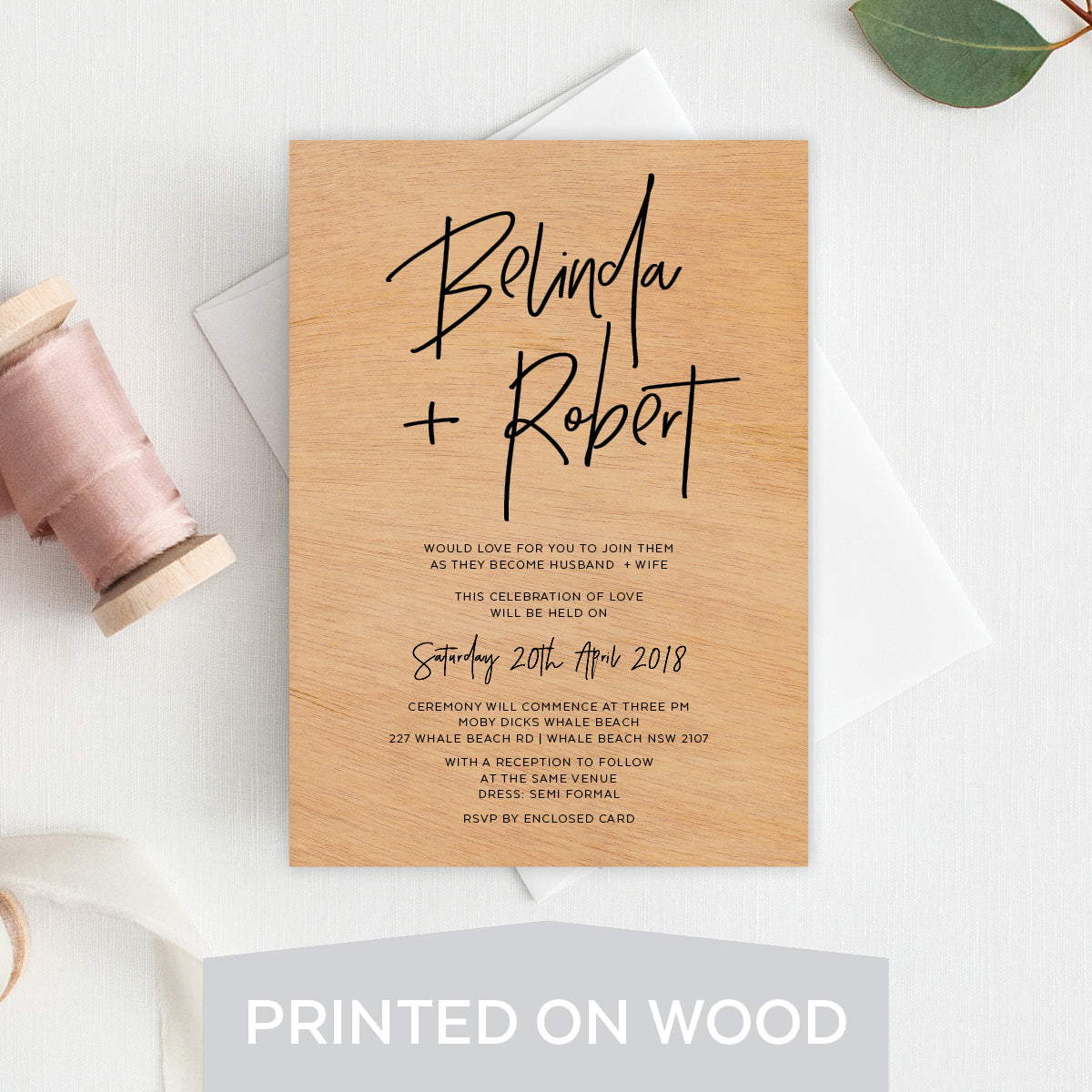 Fresh Type White Ink Invitation