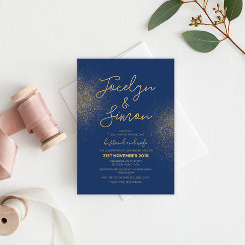 Woodland Whimsy White Ink Invitation