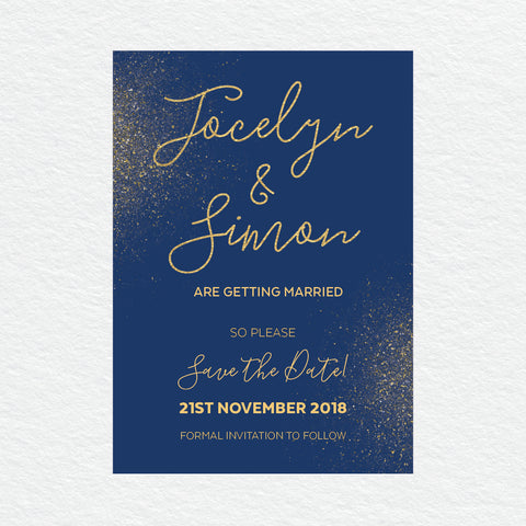 Modern Marble Save the Date Card