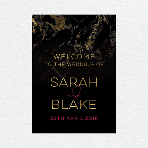 Gold Marble Welcome Sign