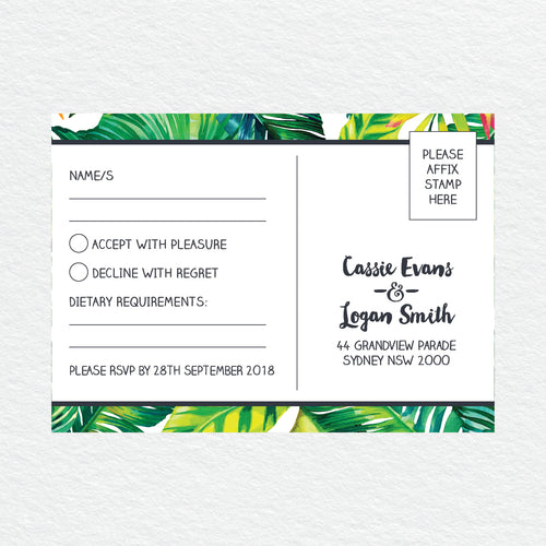 Gone Troppo RSVP Card