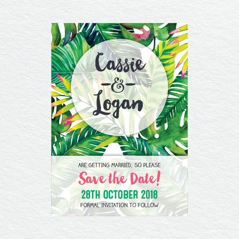 In Bloom (Navy) Engagement Invitation