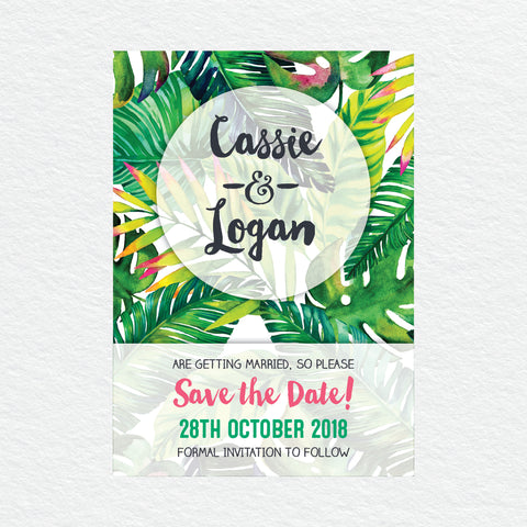 Modern Monogram Engagement Invitation