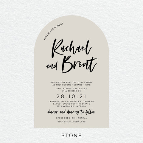 Ebony Script White Ink Invitation