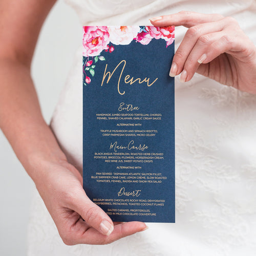 In Bloom (Navy) Menu