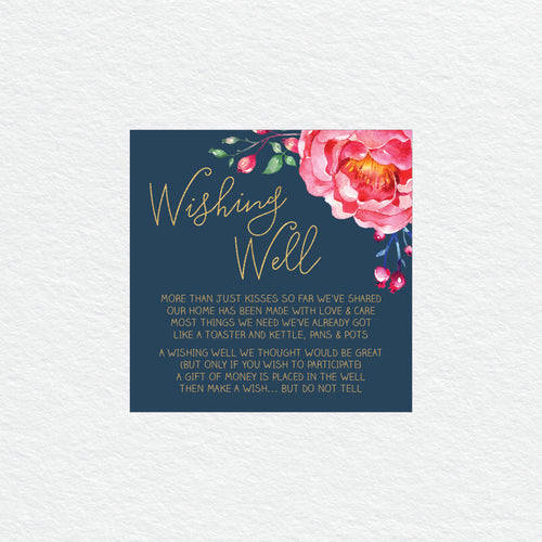 In Bloom (Navy) Wishing Well Card