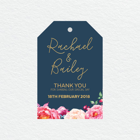 In Bloom (Navy) Save the Date Card