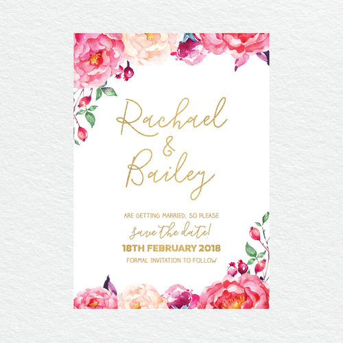 In Bloom (White) Save the Date Card