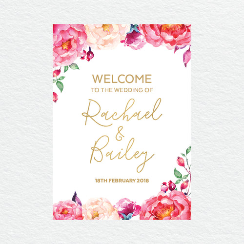 In Bloom (White) Welcome Sign