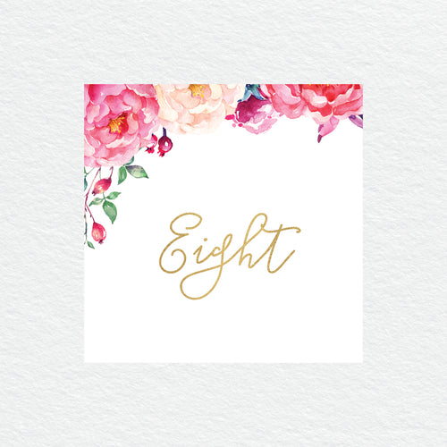 In Bloom (White) Table Numbers