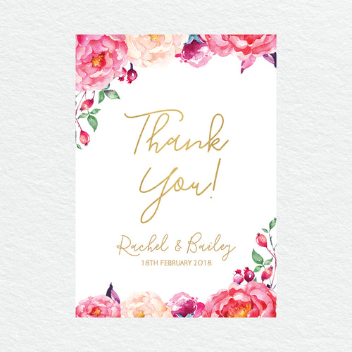 In Bloom (White) Thankyou Cards