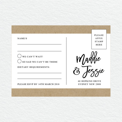 Kraft Party RSVP Card