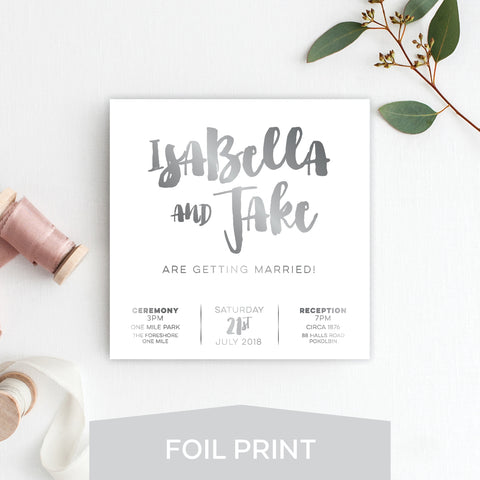 Fresh Type Foil Invitation