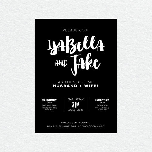 Love Struck White Ink Invitation