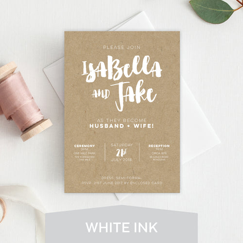 Love Struck White Ink Invitation