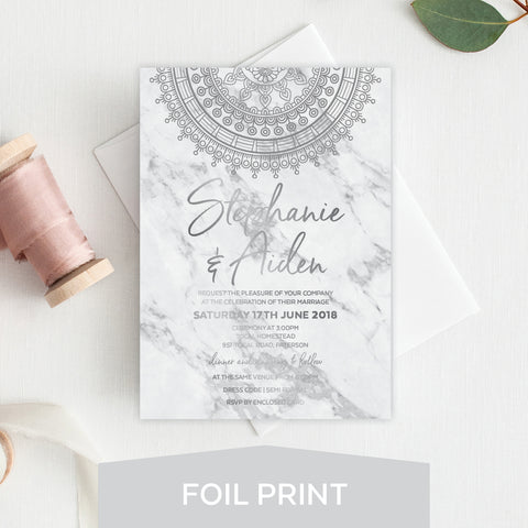 Modern Marble Foil Invitation