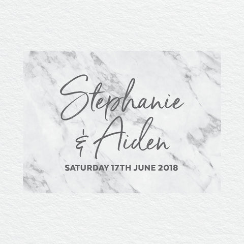 Modern Marble Save the Date Card