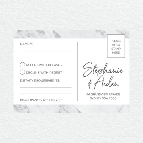 Marble Mandala RSVP Card