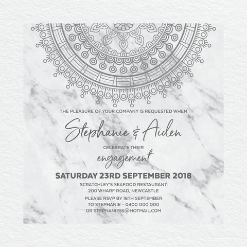 Marble Mandala Save the Date Card