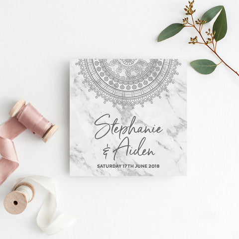 Marble Mandala Save the Date Card