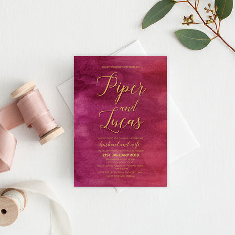 Modern Marble Rectangle Invitation