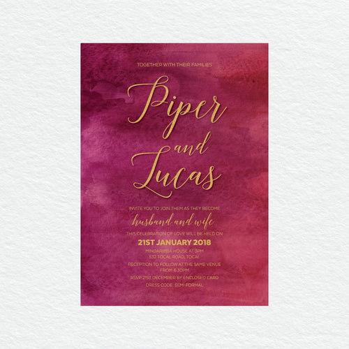 Marsala Rectangle Invitation