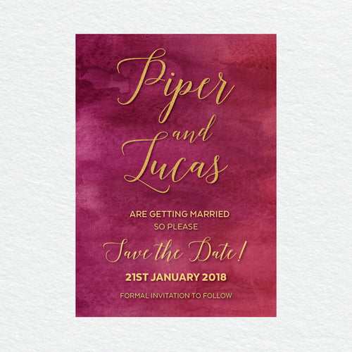 Marsala Save the Date Card