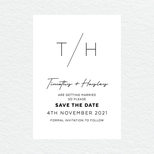 Modern Tilt Save the Date Card