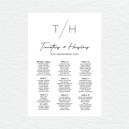 Modern Tilt Seating Chart