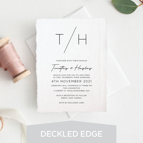 Modern Tilt Deckled Edge Invitation