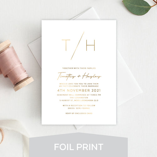 Modern Tilt Foil Invitation