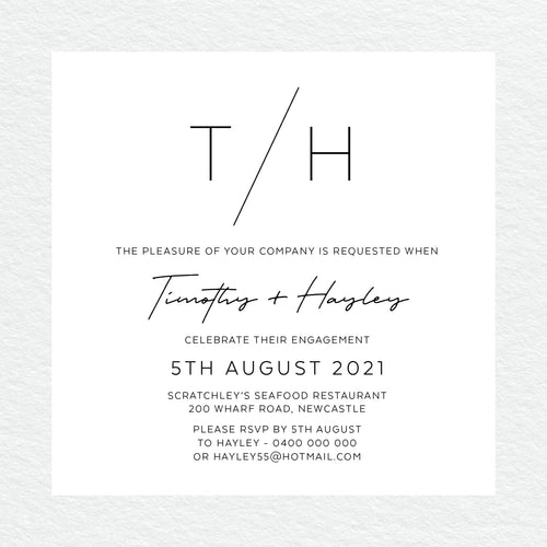 Modern Tilt Engagement Invitation