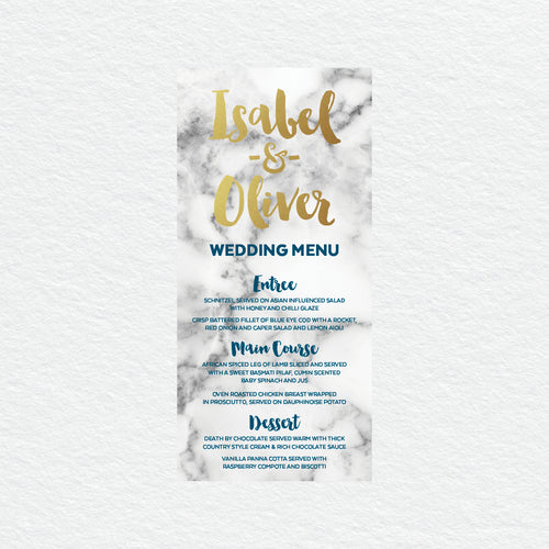 Modern Marble Menu