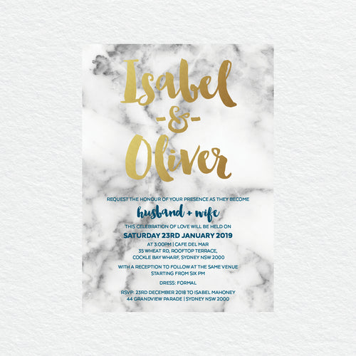 Modern Marble Rectangle Invitation